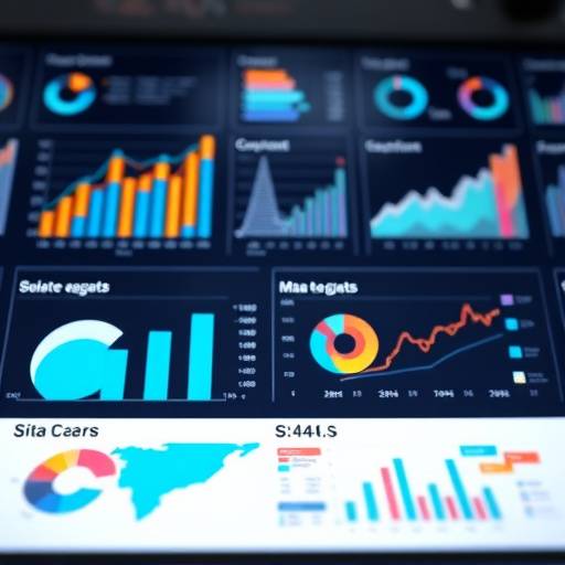 Visualisierung von Datenanalyse und Content-Strategie mit Diagrammen und Graphen